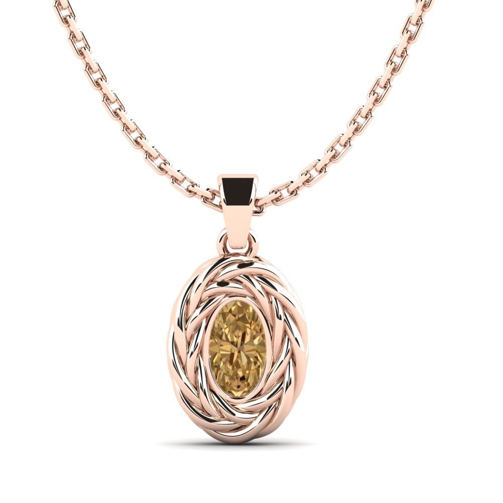 9ct Rose Gold Brown Diamond Women's Pendant Paradise
