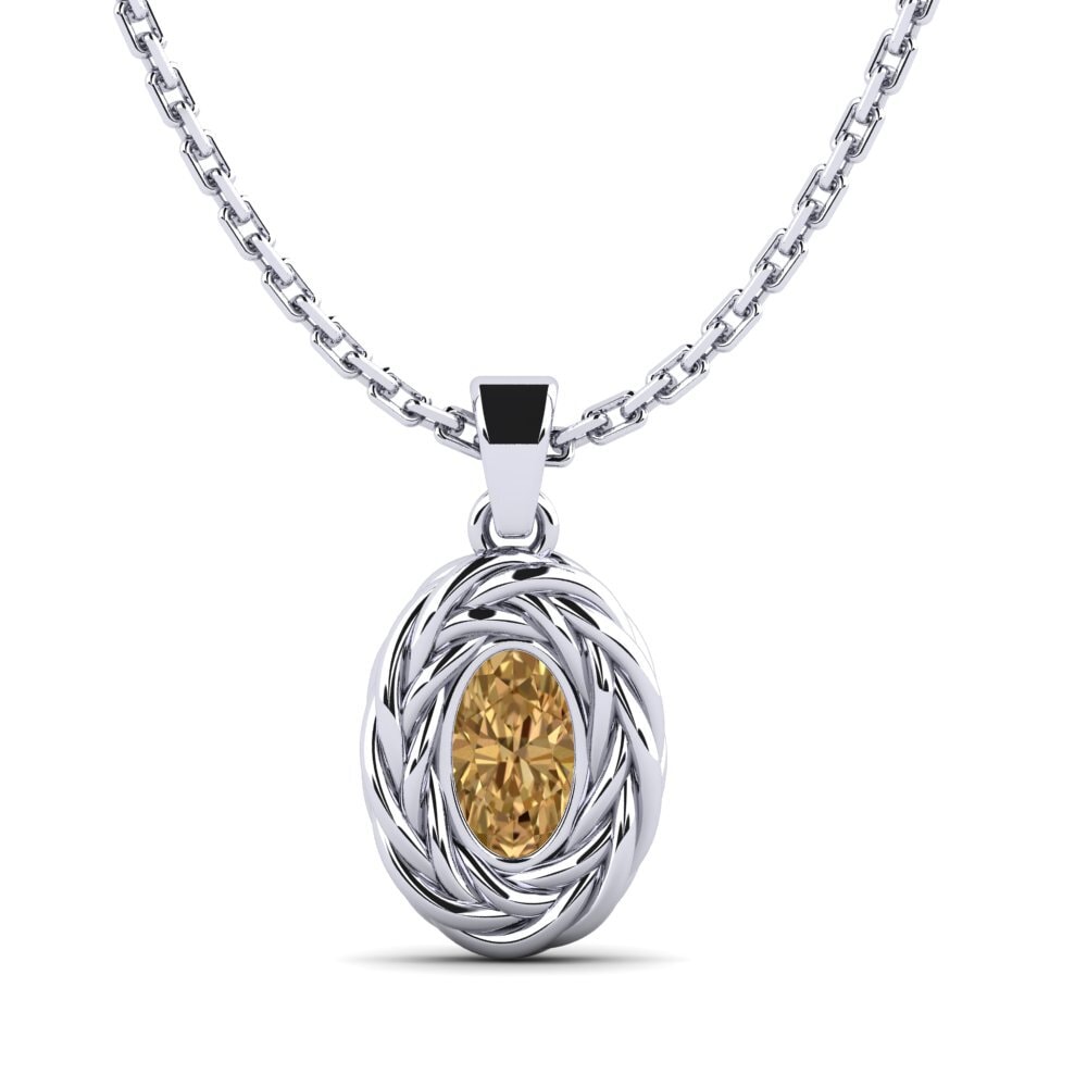 950 Platinum Brown Diamond Women's Pendant Paradise