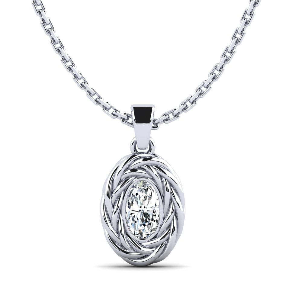 9ct White Gold Zirconia Women's Pendant Paradise