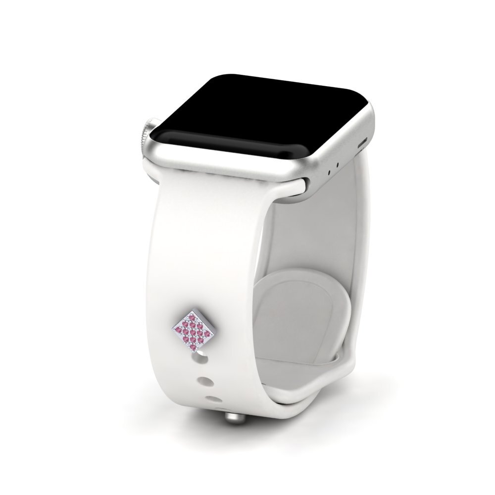 White Silver Rhodolite Garnet Apple Watch® Accessory Paralian