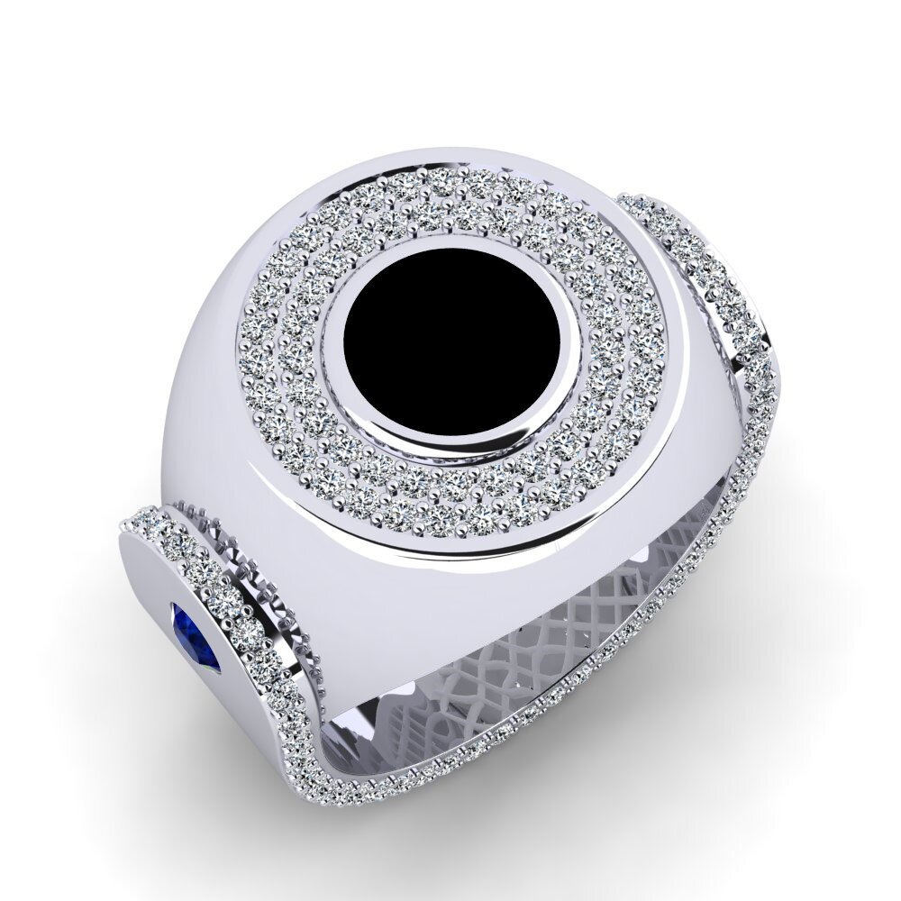 Zafiro Anillo de dedo meñique para hombre Parap