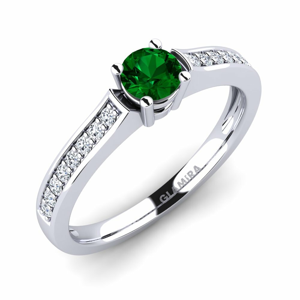 Green Zirconia Engagement Ring Paris