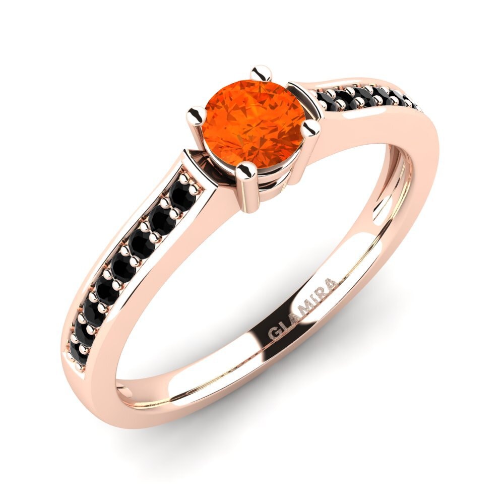 14ct Rose Gold Fire Opal Engagement Ring Paris
