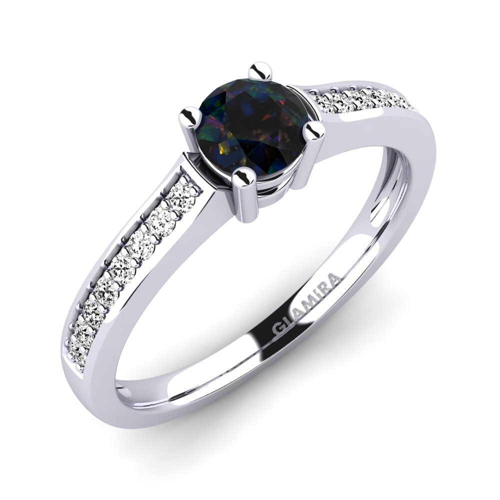 Black Opal Engagement Ring Paris 0.5 crt