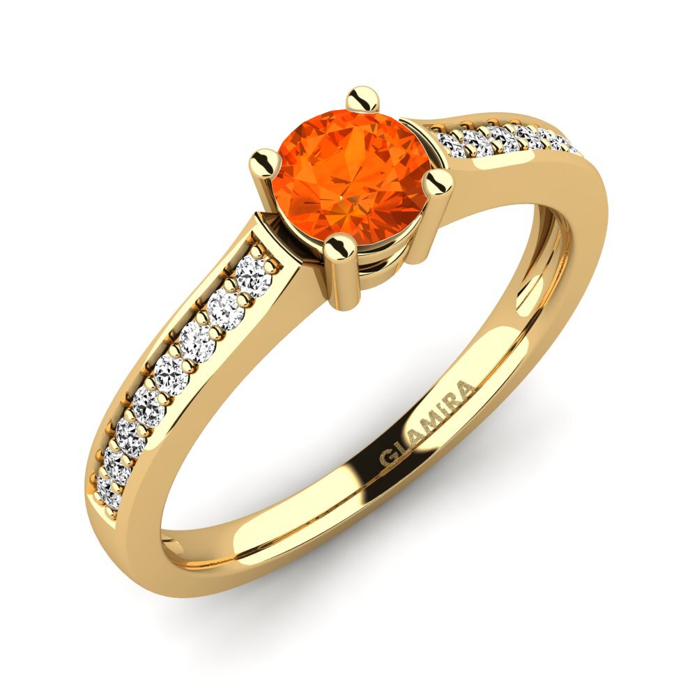 14K Yellow Gold Fire-Opal Engagement Ring Paris 0.5 crt