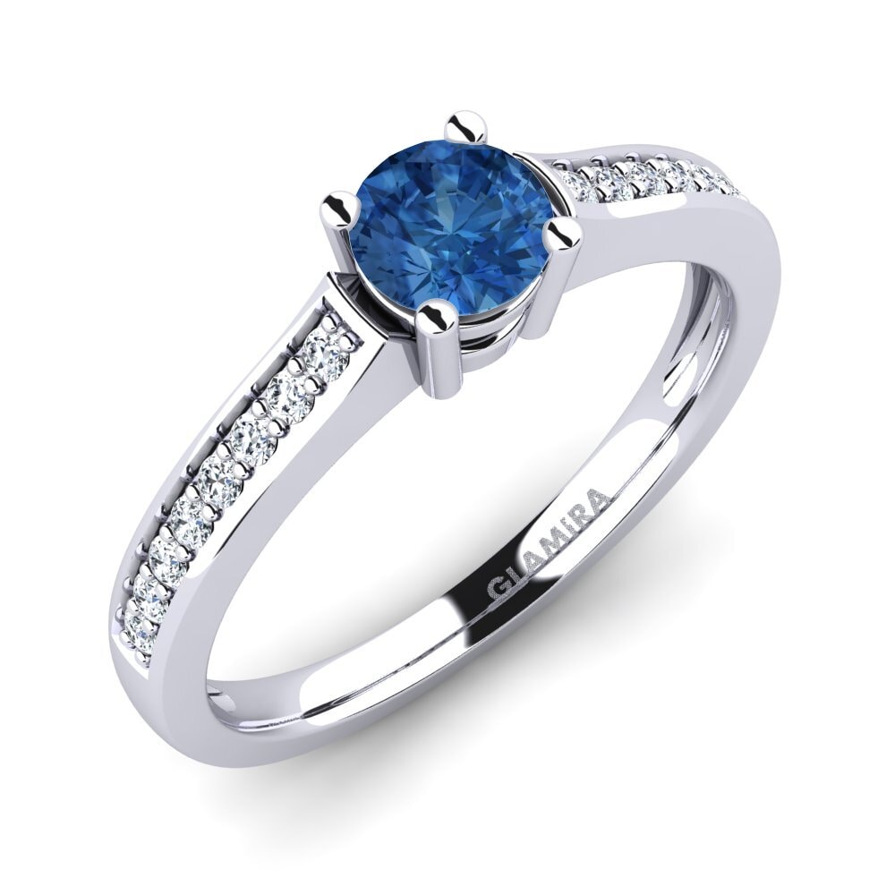 Dark Blue Zirconia Engagement Ring Paris 0.5 crt