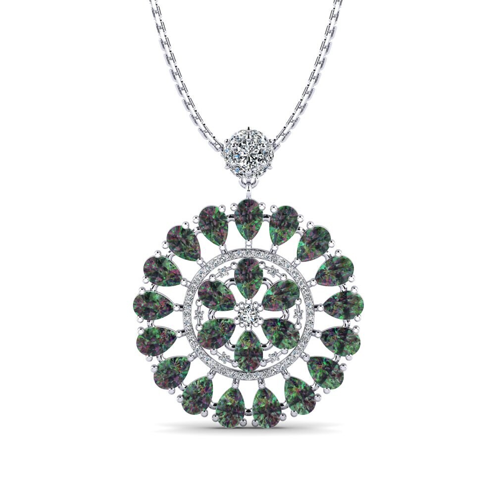 Pear Mystic Topaz Women's Pendant Parishan