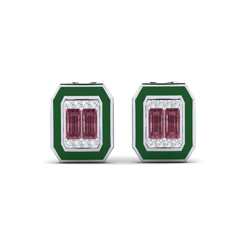 Studs Rhodolite Garnet Earrings
