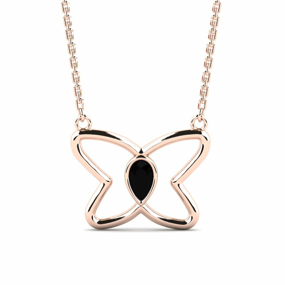 9k Rose Gold Black Onyx Women's Pendant Parnaba