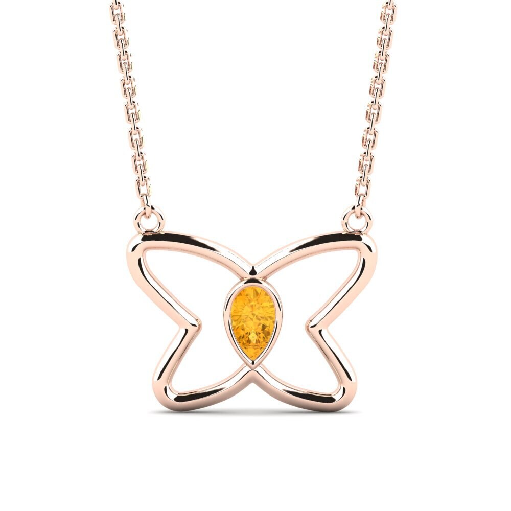 9k Rose Gold Citrine Women's Pendant Parnaba