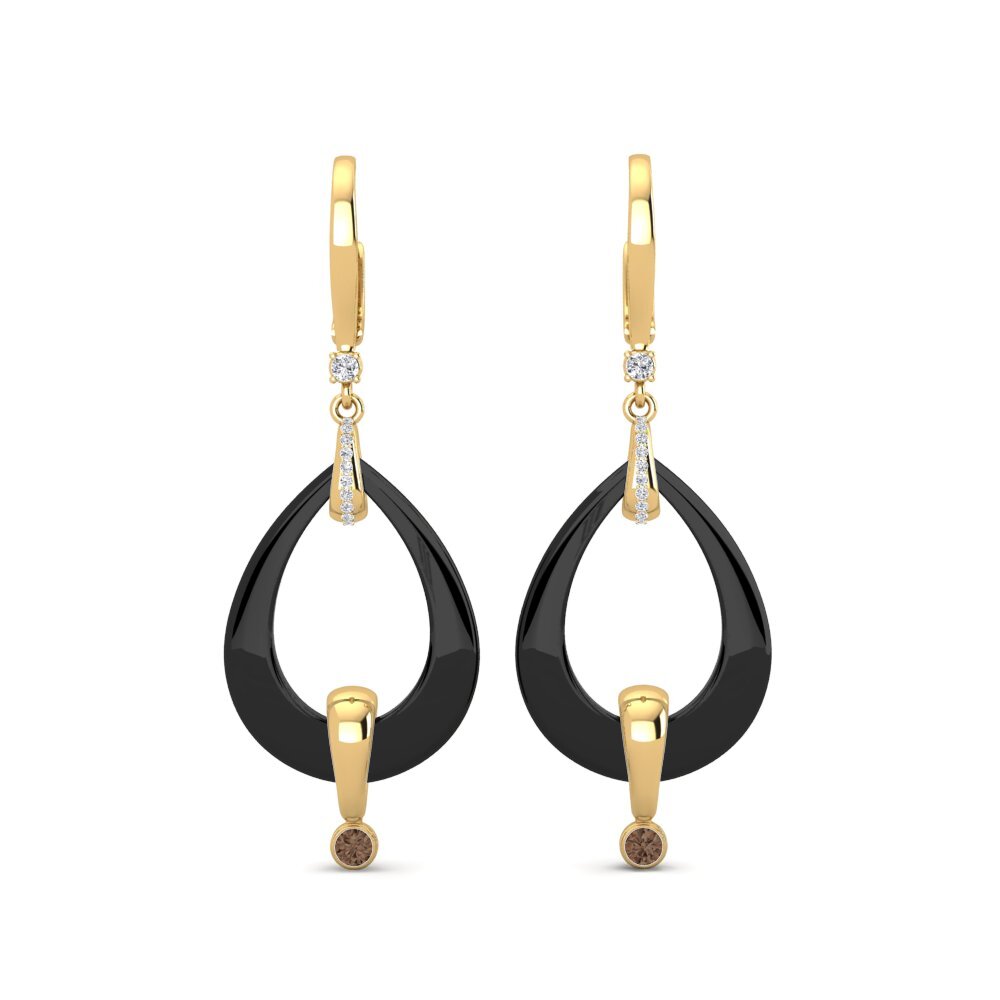 Round Smoky Quartz Women's Earring Particia