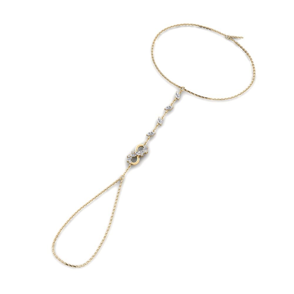 Bracelet Main Pour Femme - Marquise De Diamants Cz Sur Plaqué Or 18K - Dolly-Bijoux - Neuf
