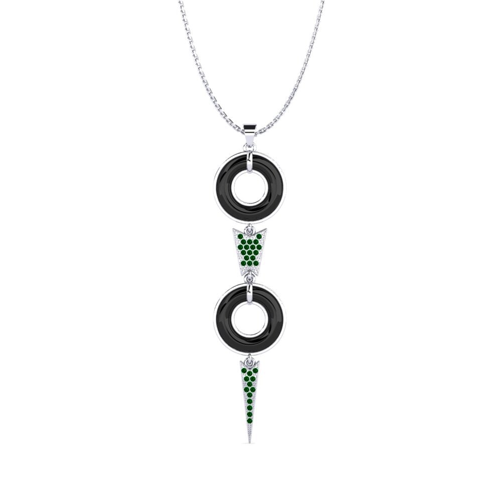 950 Platinum Green Zirconia Women's Pendant Pascarelli