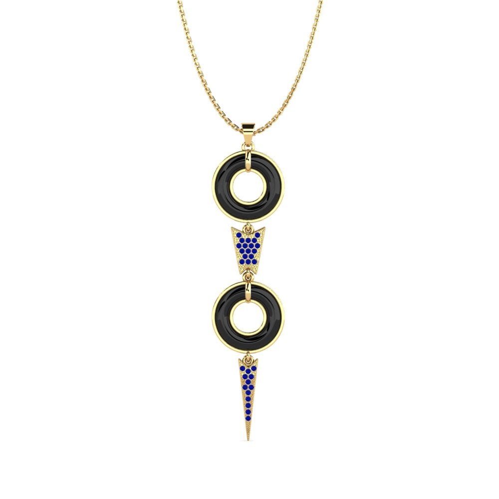 9ct Yellow Gold Sapphire Women's Pendant Pascarelli