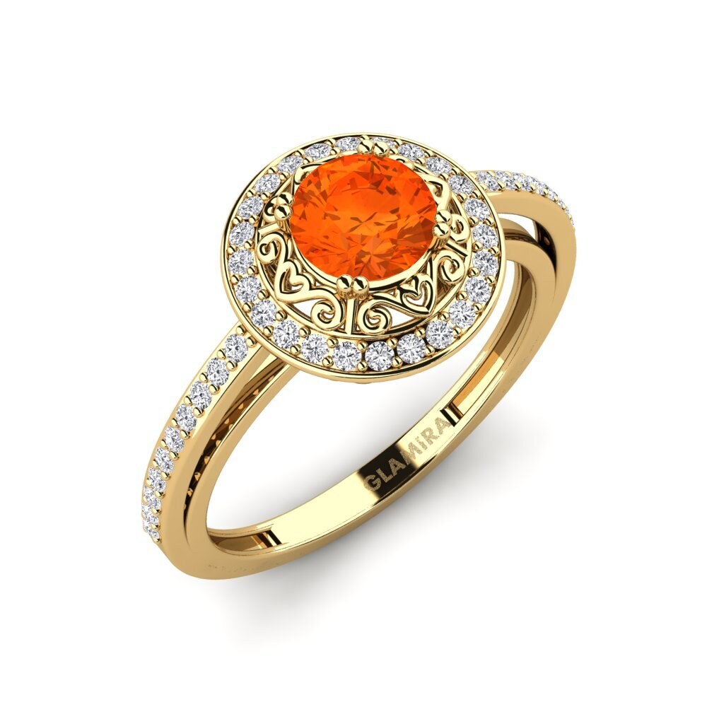 Fire Opal Engagement Ring Pasqueflower