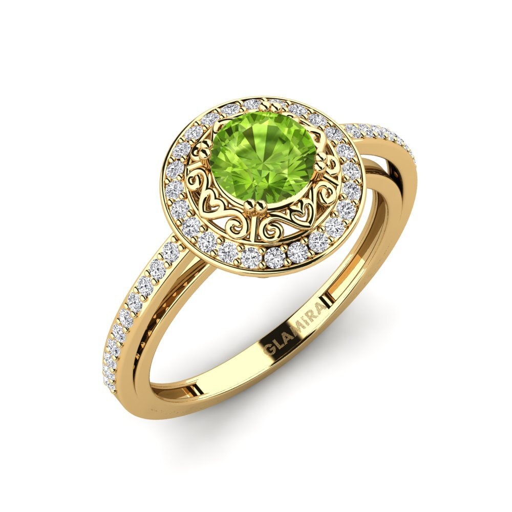 Peridot Engagement Ring Pasqueflower