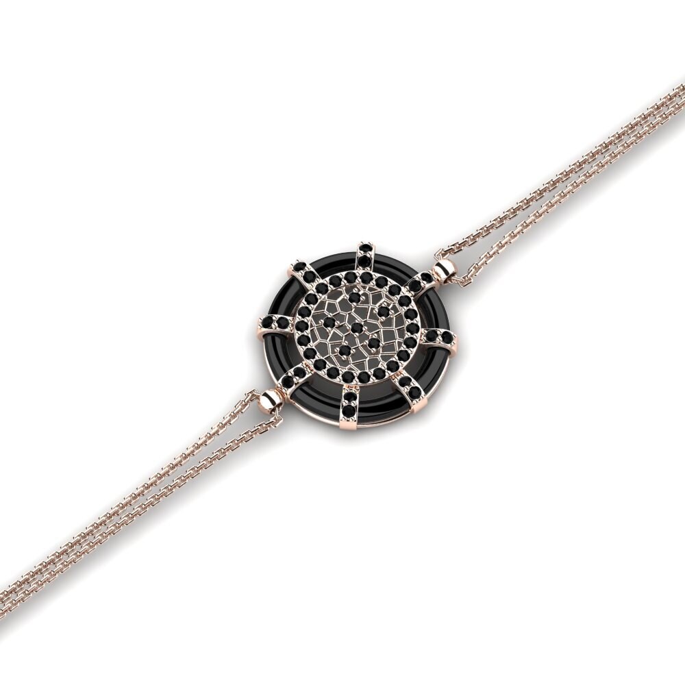14k Oro Rosa Zafiro negro Pulsera de Mujer Passarelli