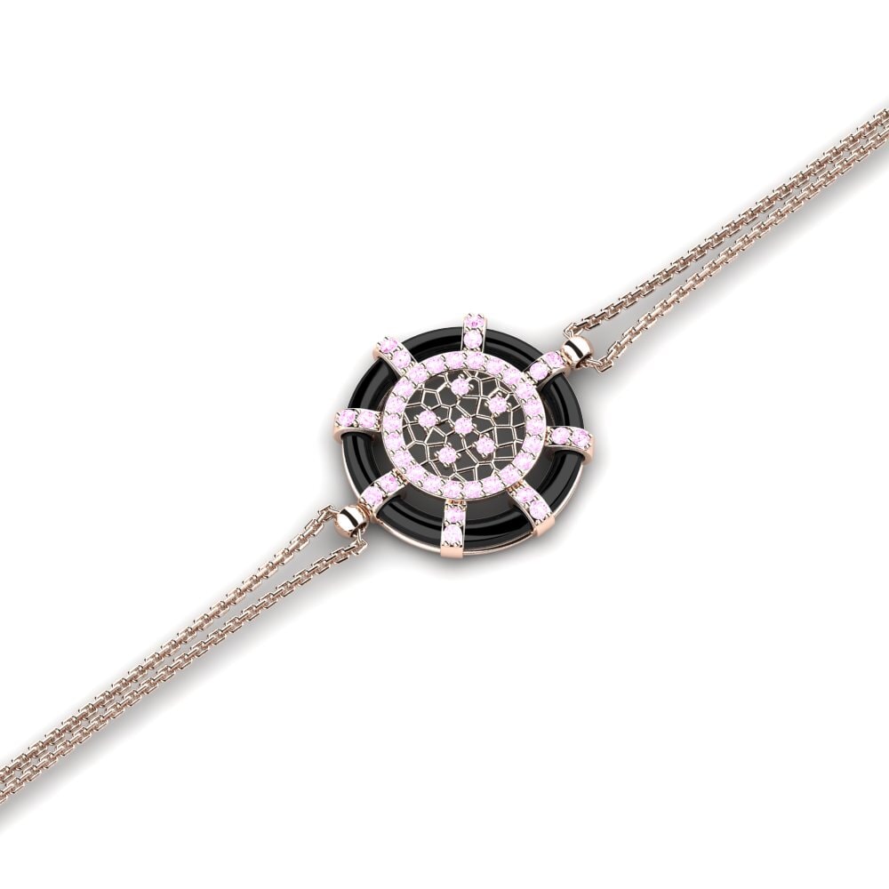 14k Oro Rosa Zafiro Rosado Pulsera de Mujer Passarelli