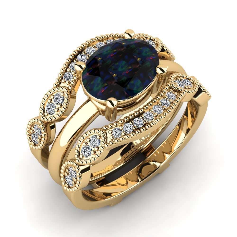 Black Opal Ring Pasti SET