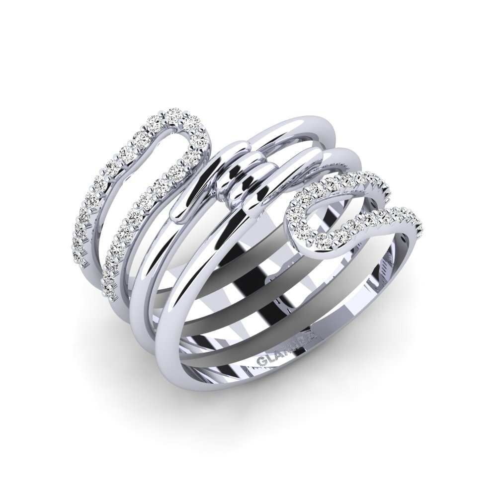 9k Oro Blanco Moissanita Anillo Pastiche