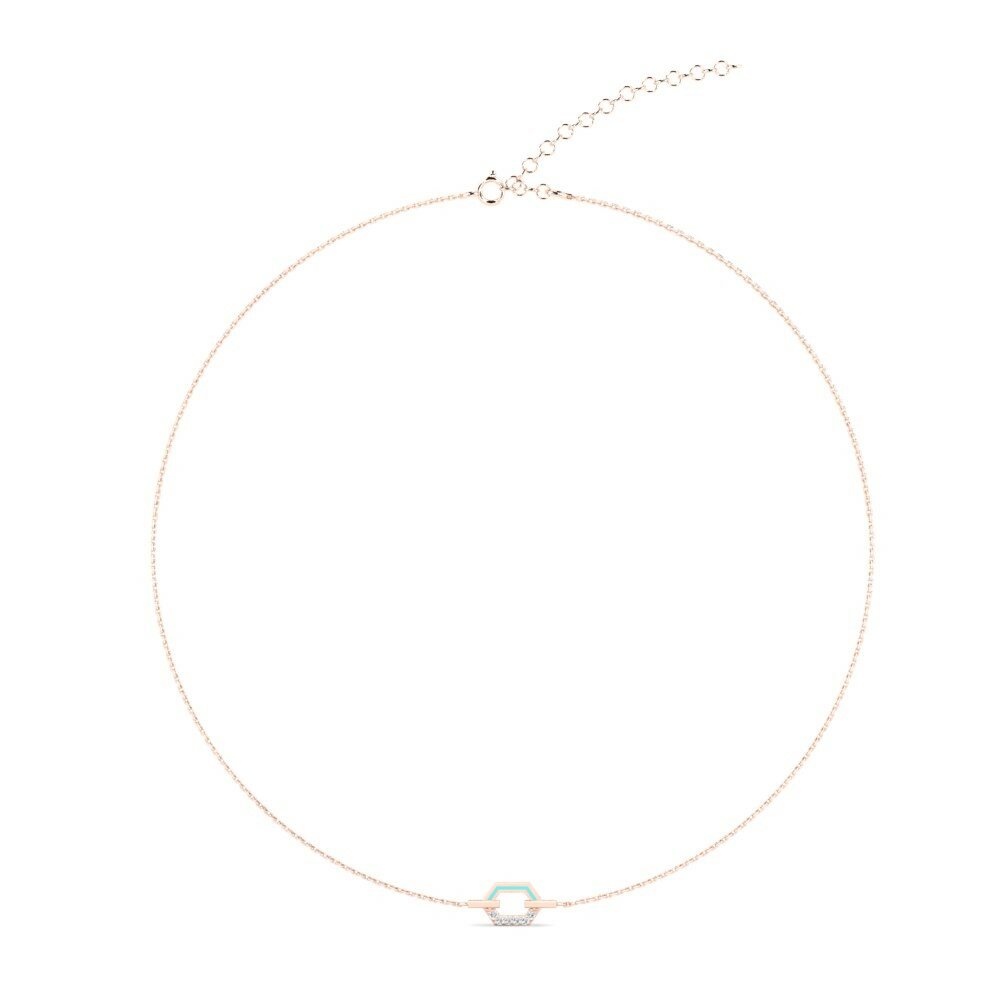Vàng Hồng 18K Kim Cương Nhân Tạo Dây chuyền choker nữ Pasyblom