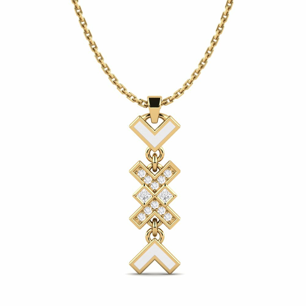 Vàng 9K Đá Sapphire Trắng Mặt dây chuyền nữ Patrina