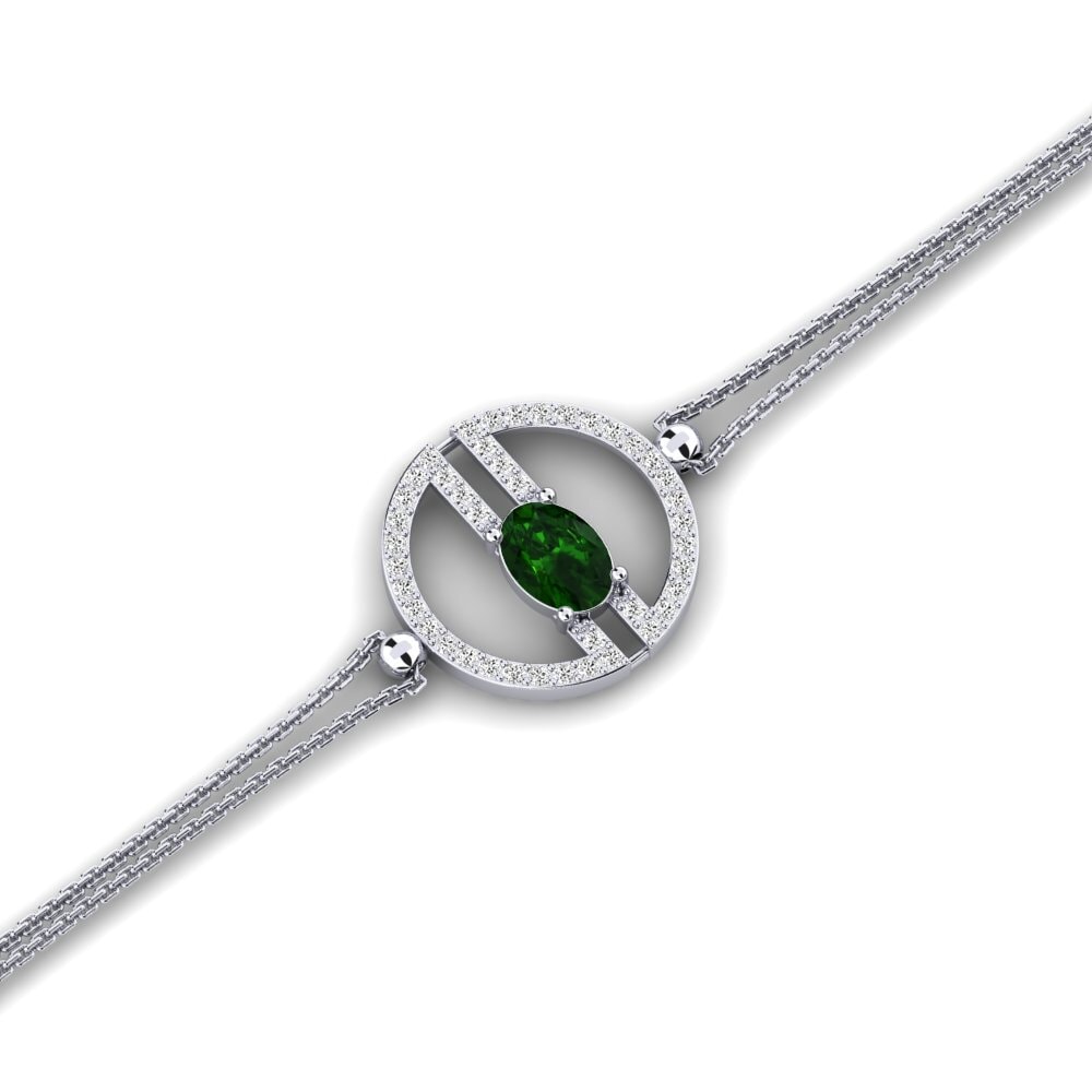 14k White Gold Green Tourmaline Bracelet Patsey