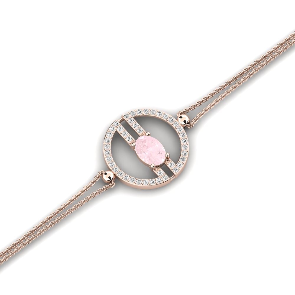 9ct Rose Gold Rose Quartz Women's Bracelet Patsey