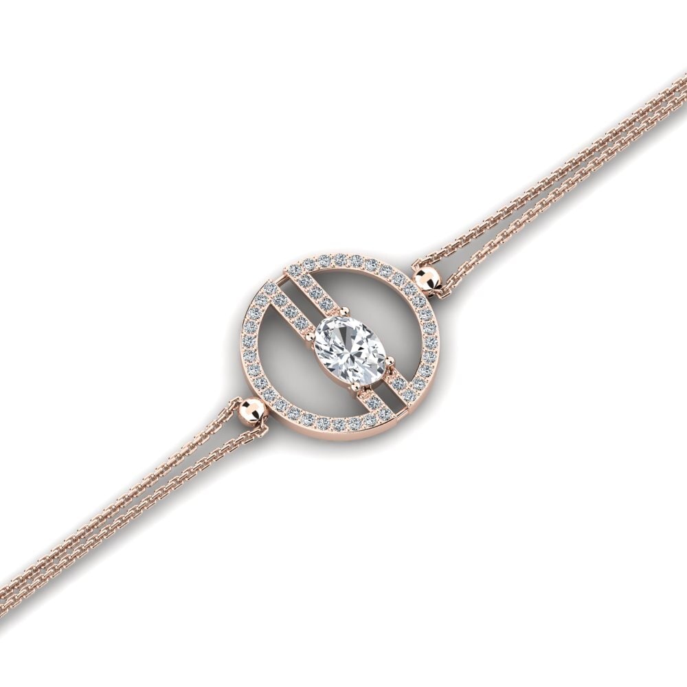9ct Rose Gold White Zircon Women's Bracelet Patsey