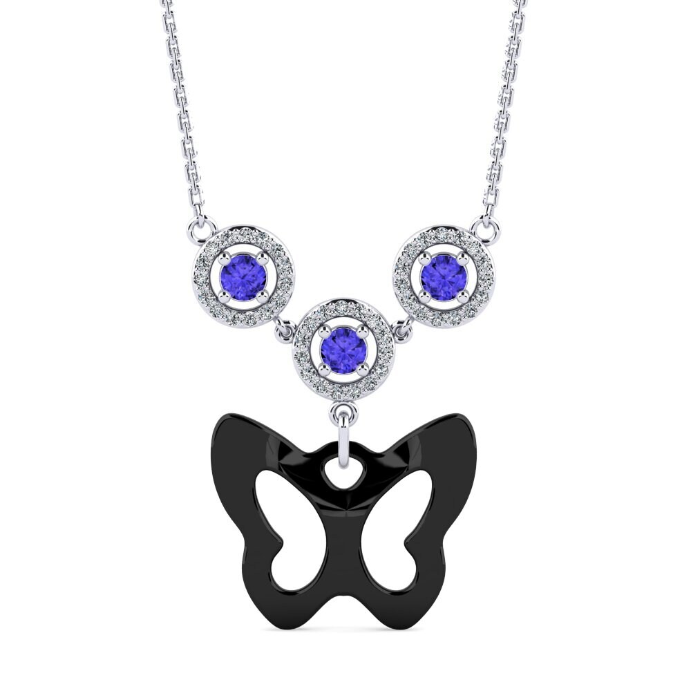 950 Platinum Tanzanite Women's Necklace Patte