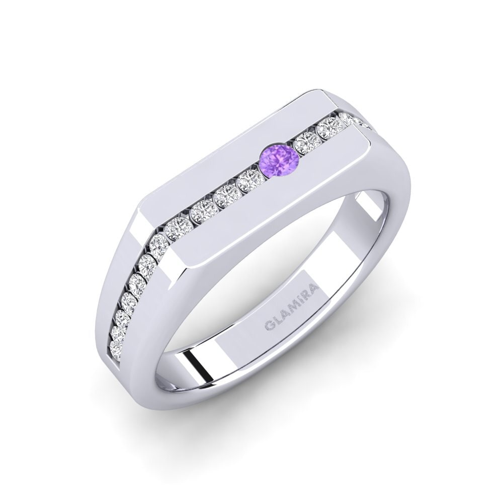 950 Palladium Amethyst Men's Ring Paul