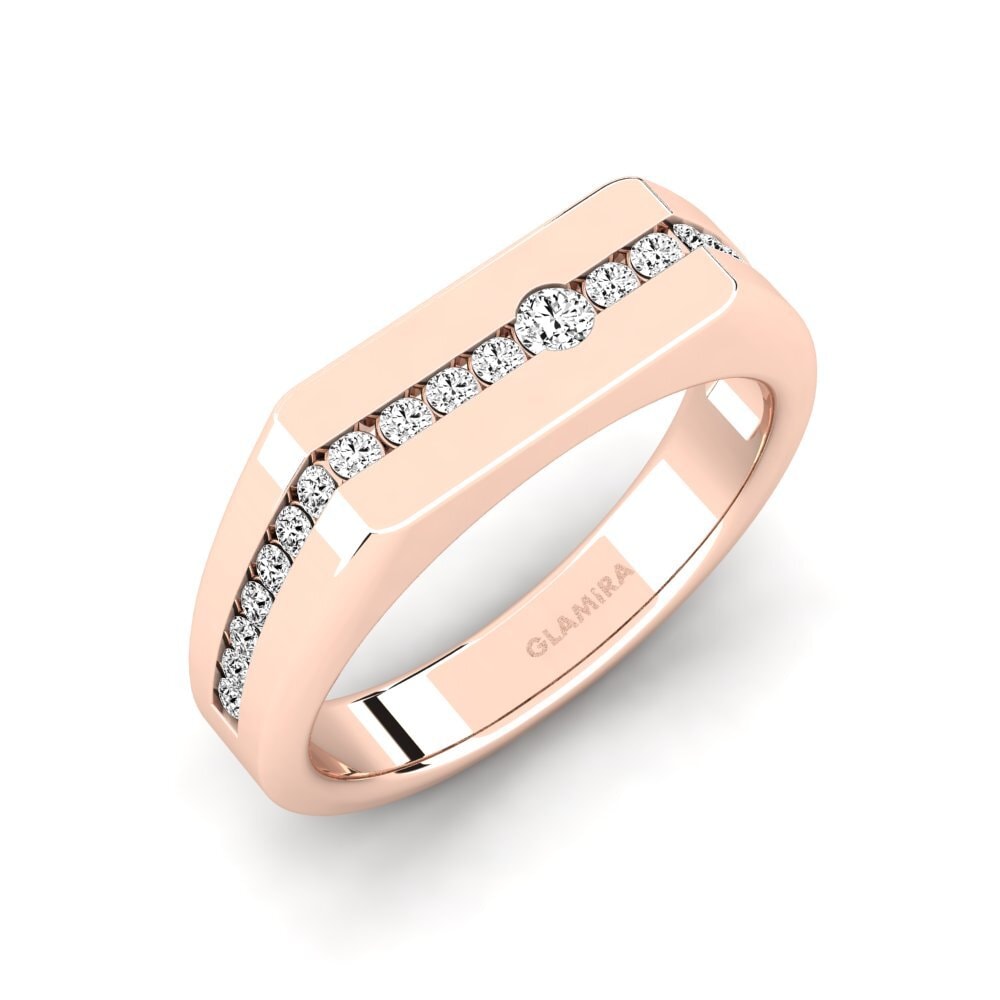 Oro Rosso 585 Moissanite Anello da uomo Paul