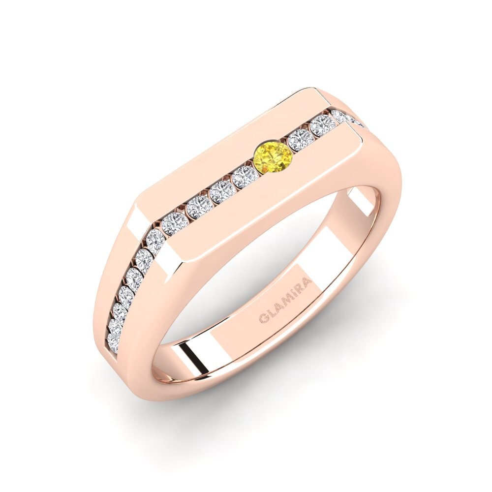 14k Rose Gold Yellow Sapphire Men's Ring Paul