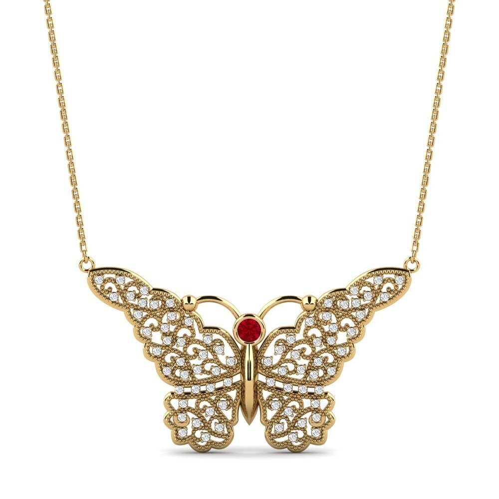 Red Zirconia Women's Necklace Peachy