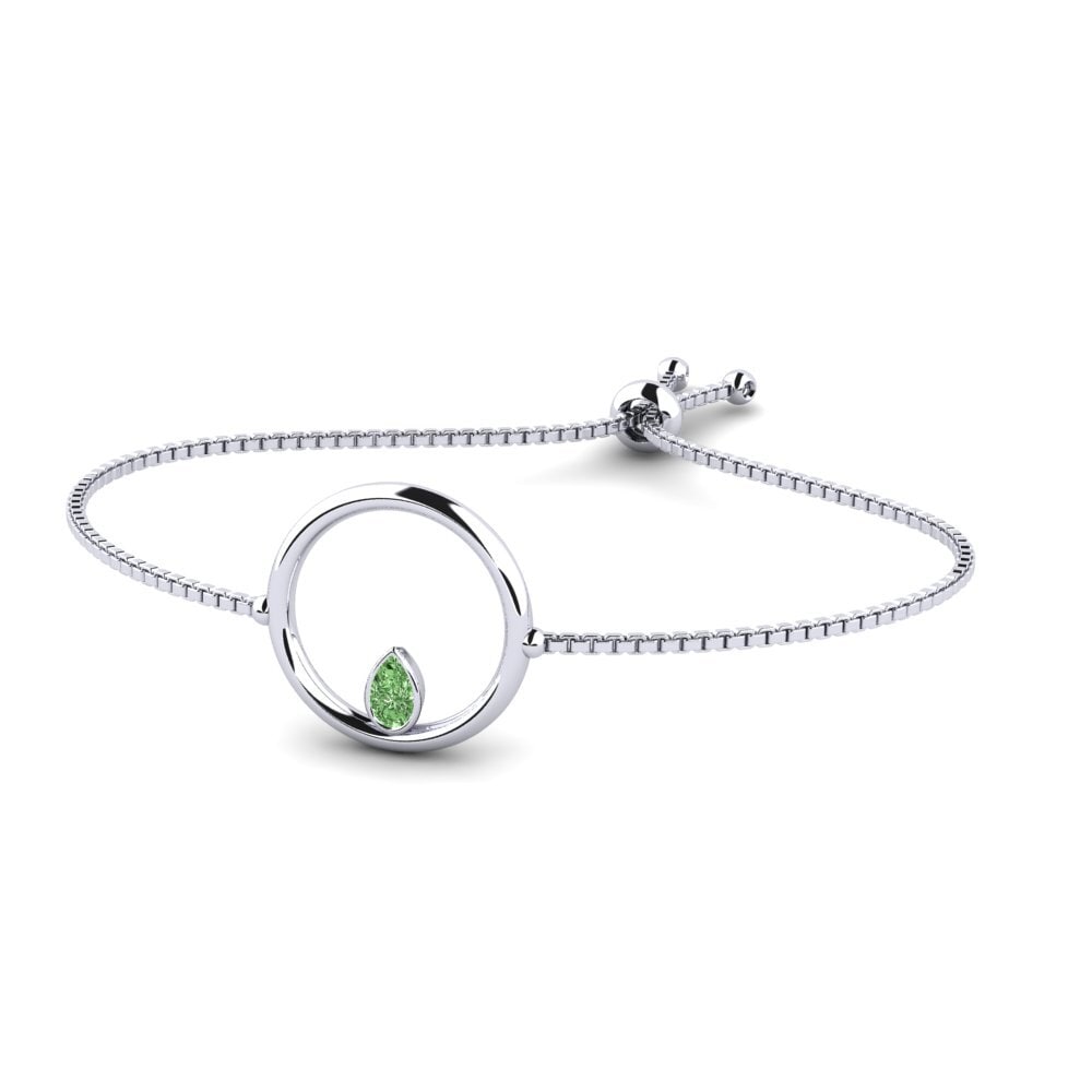 Pera Diamante verde Pulsera Peadbre