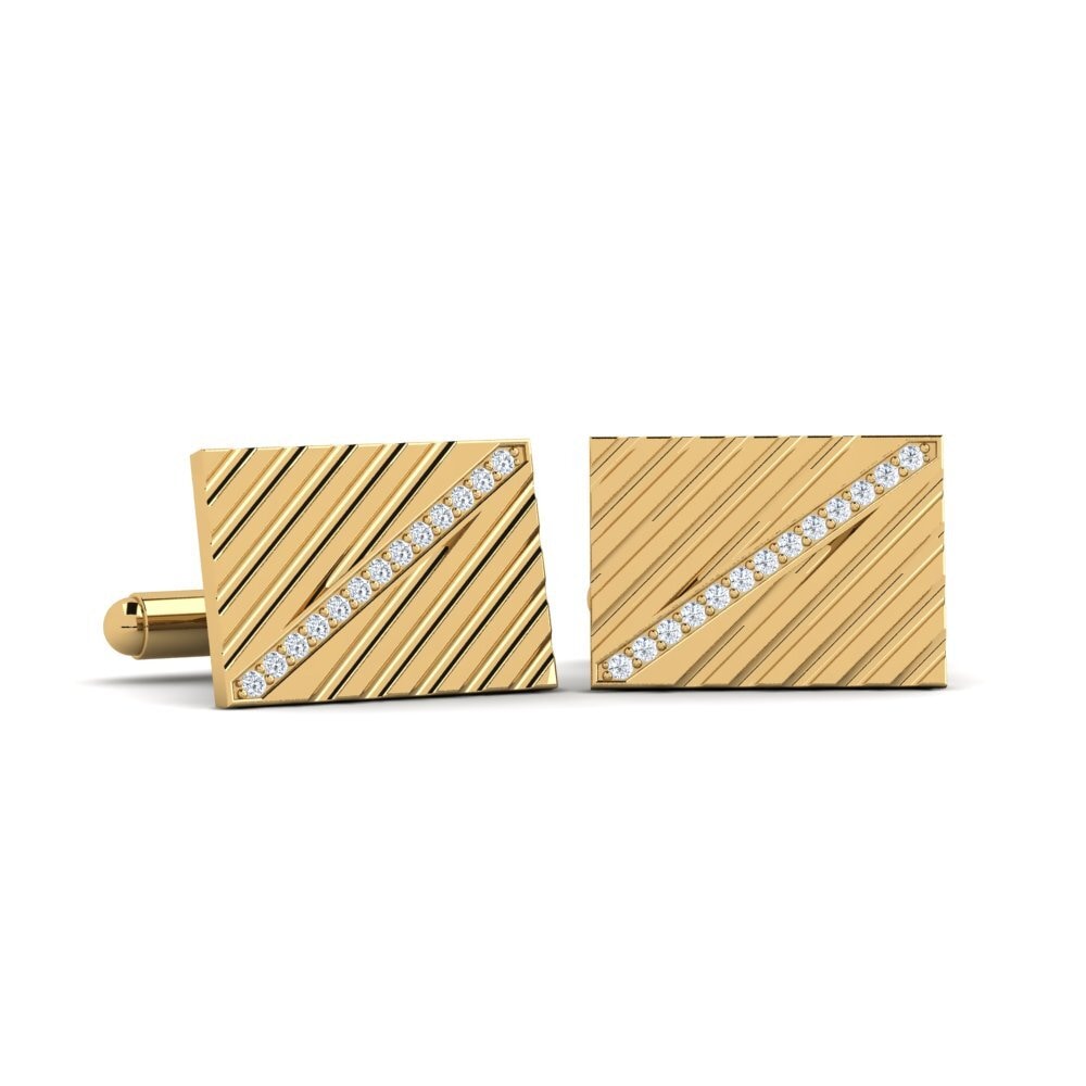 Boutons De Manchette Or Jaune 9 Carats - Fabrication Bijoux, Style Chain Link, Neufs, Provenance Royaume-Uni