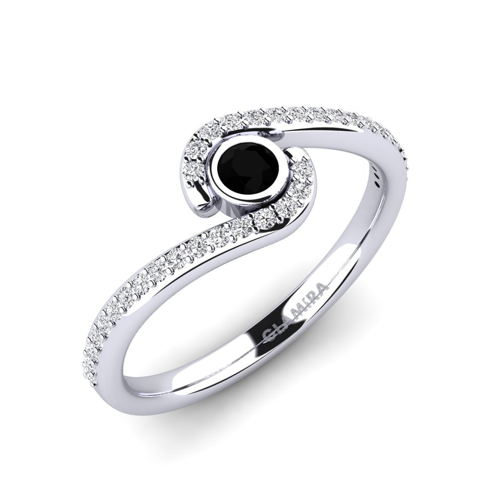 Black Sapphire Engagement Ring Peart