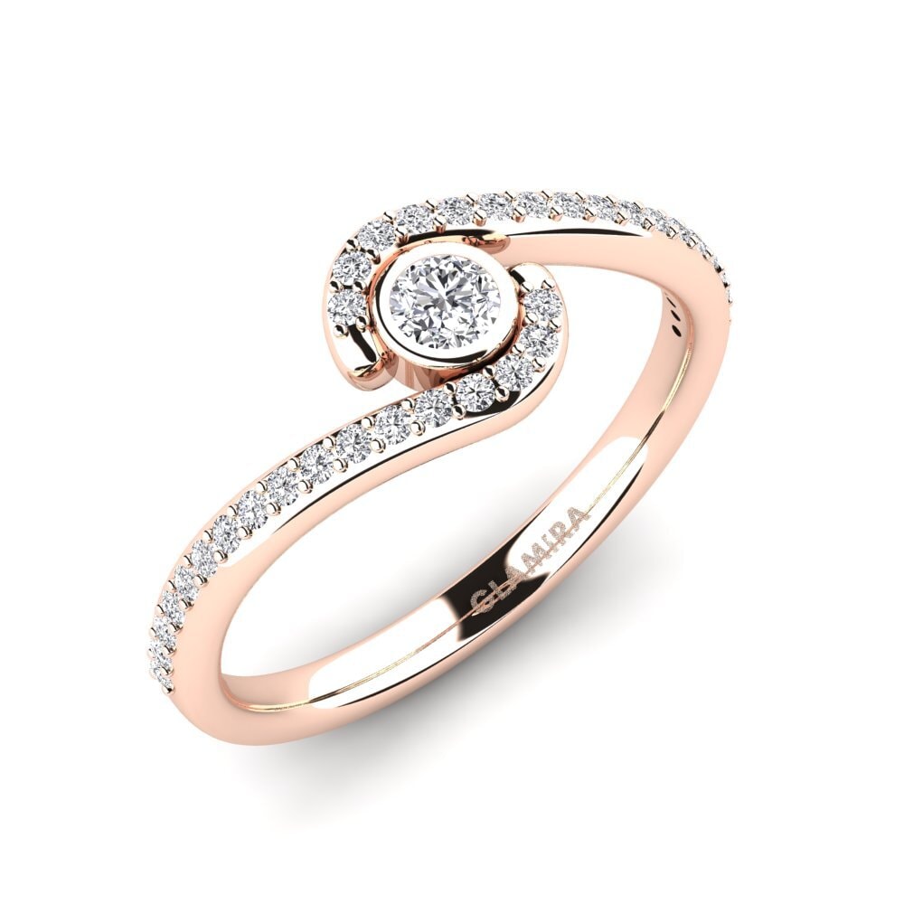 14ct Rose Gold Engagement Ring Peart