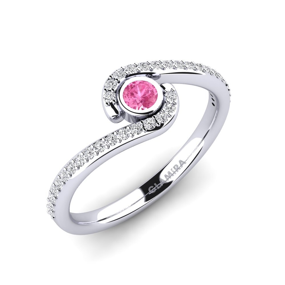 Pink Sapphire Engagement Ring Peart