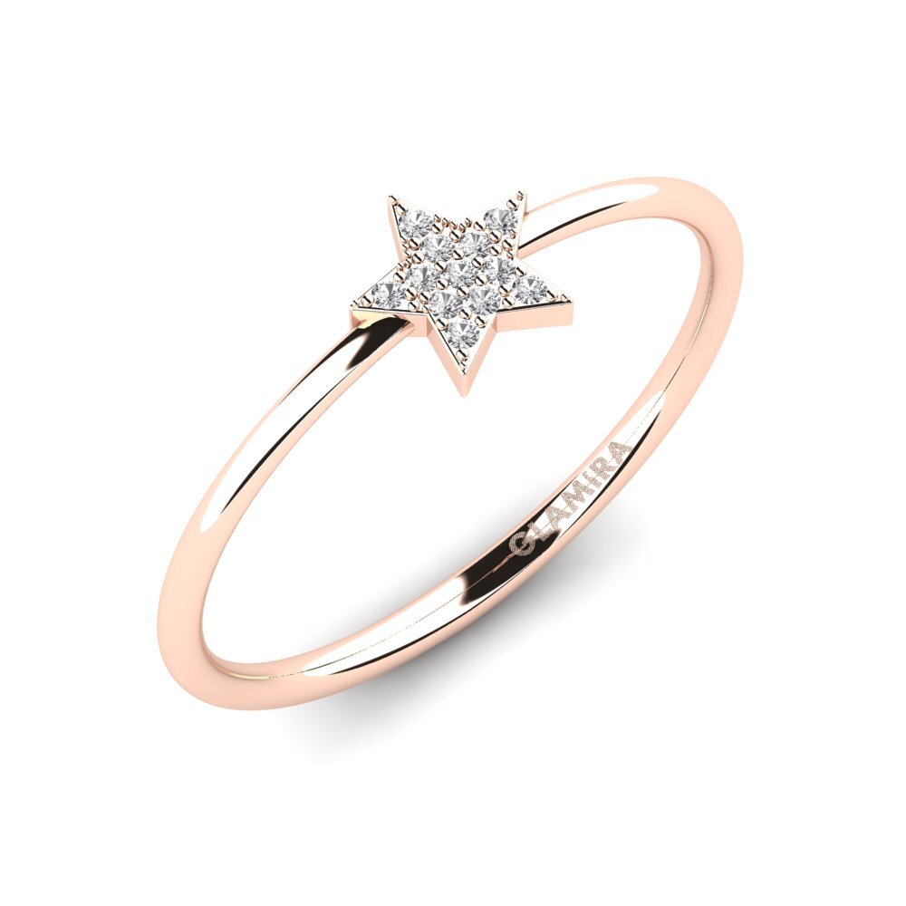 14ct Rose Gold White sapphire Ring Peay