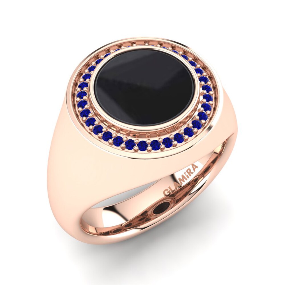 9ct Rose Gold Sapphire Men's Ring Pedro