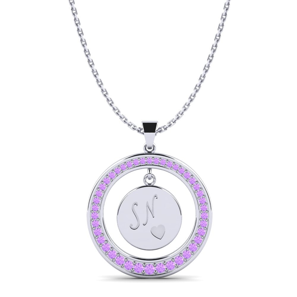 Weiß-Silber Amethyst Damen anhänger Pei