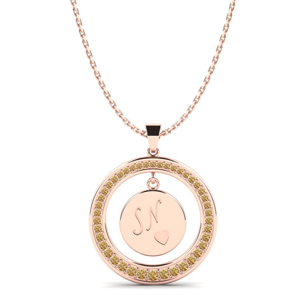 Rotgold 585 Brauner Diamant Damen anhänger Pei