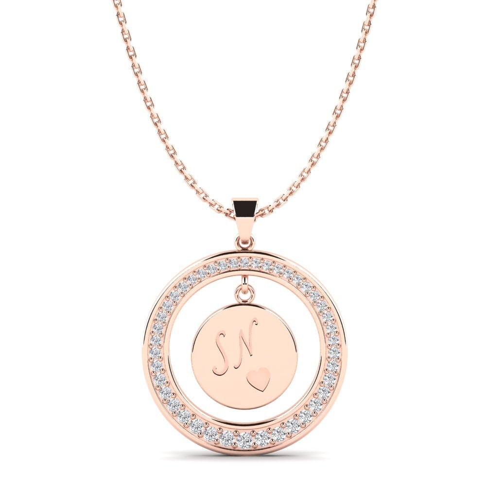 Rotgold 585 Diamant Damen anhänger Pei
