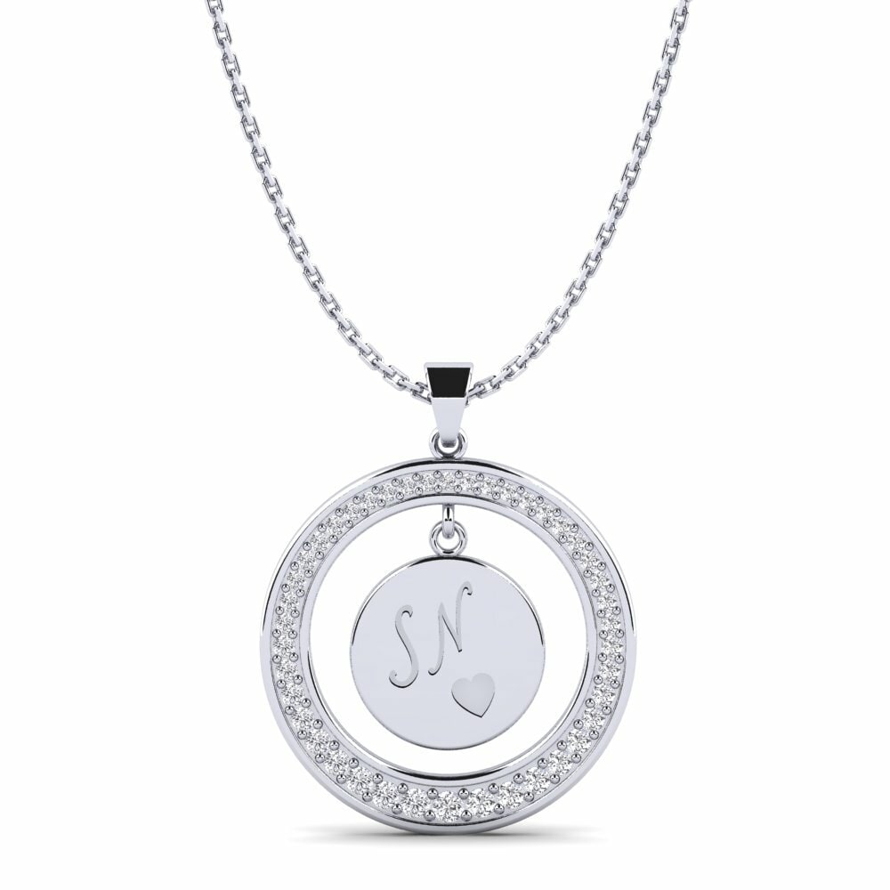 Weiß-Silber Diamant Damen anhänger Pei
