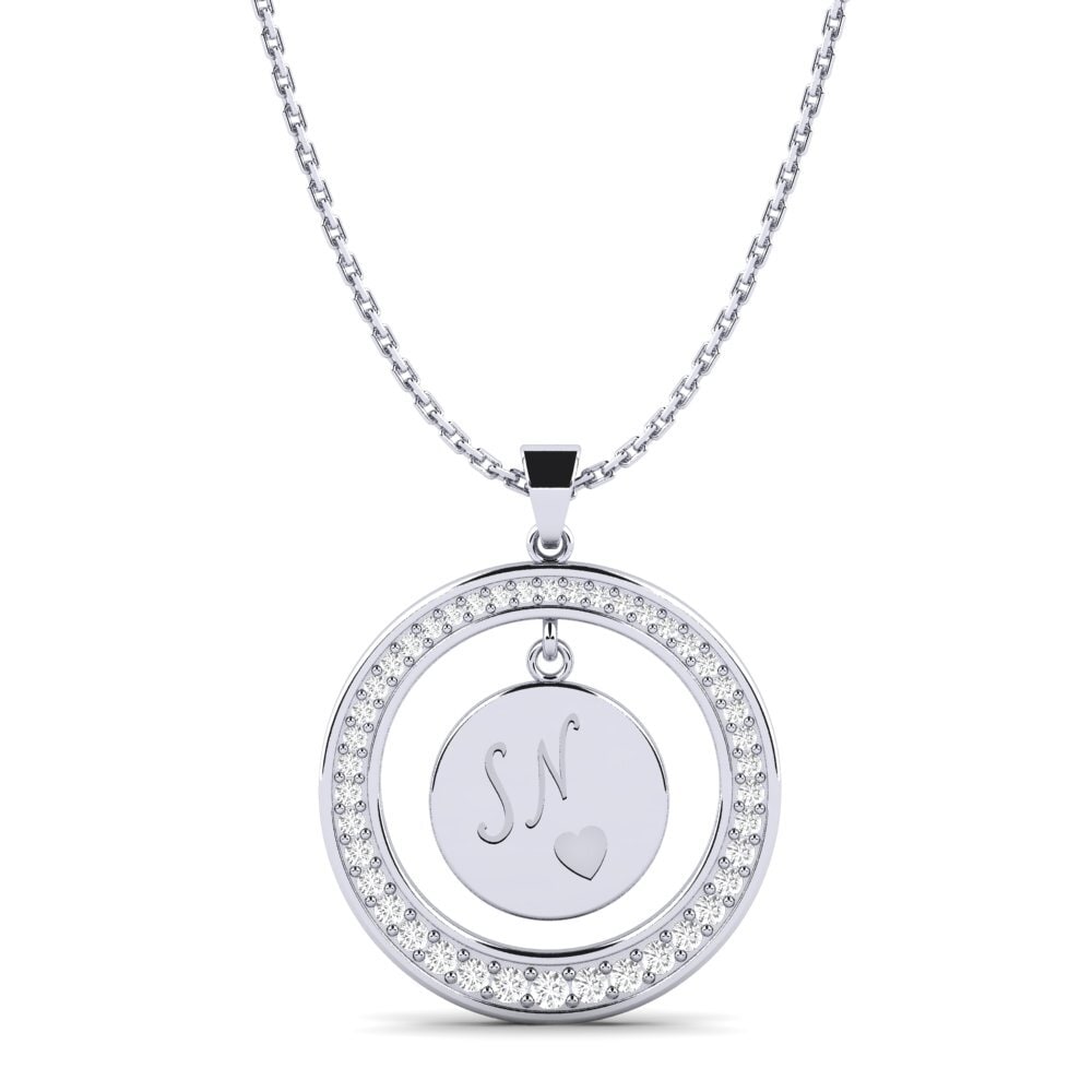 Weiß-Silber Weißer Saphir Damen anhänger Pei