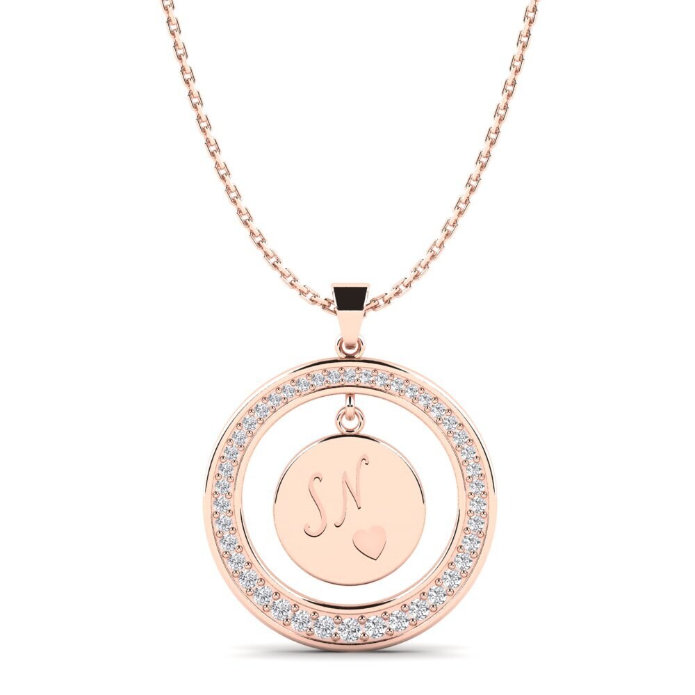 Rotgold 585 Labor-gezüchteter Diamant Damen anhänger Pei