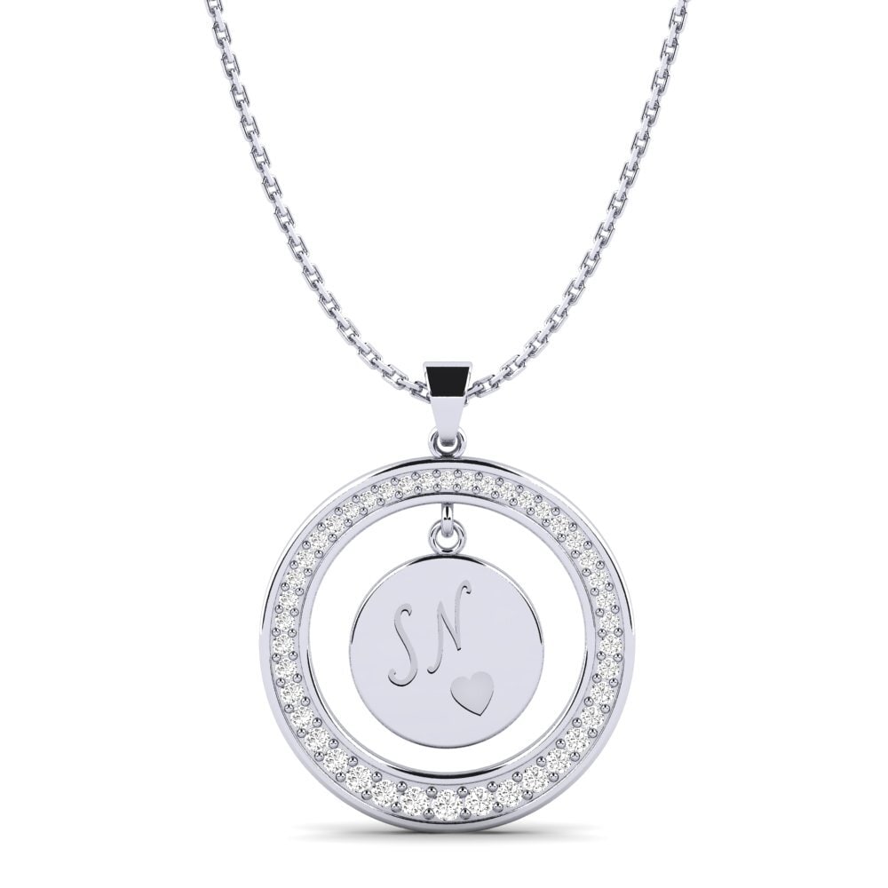 Weiß-Silber Moissanit Damen anhänger Pei