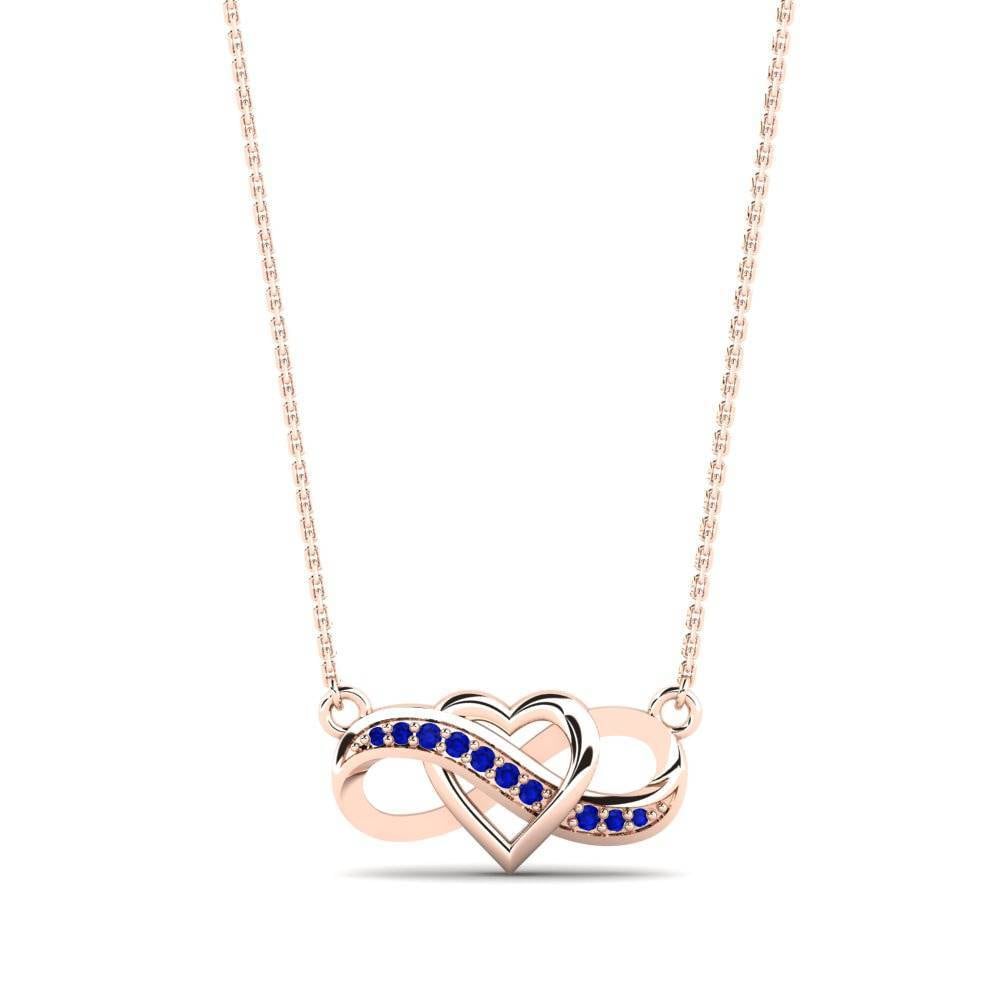14ct Rose Gold Sapphire Women's Necklace Elsie