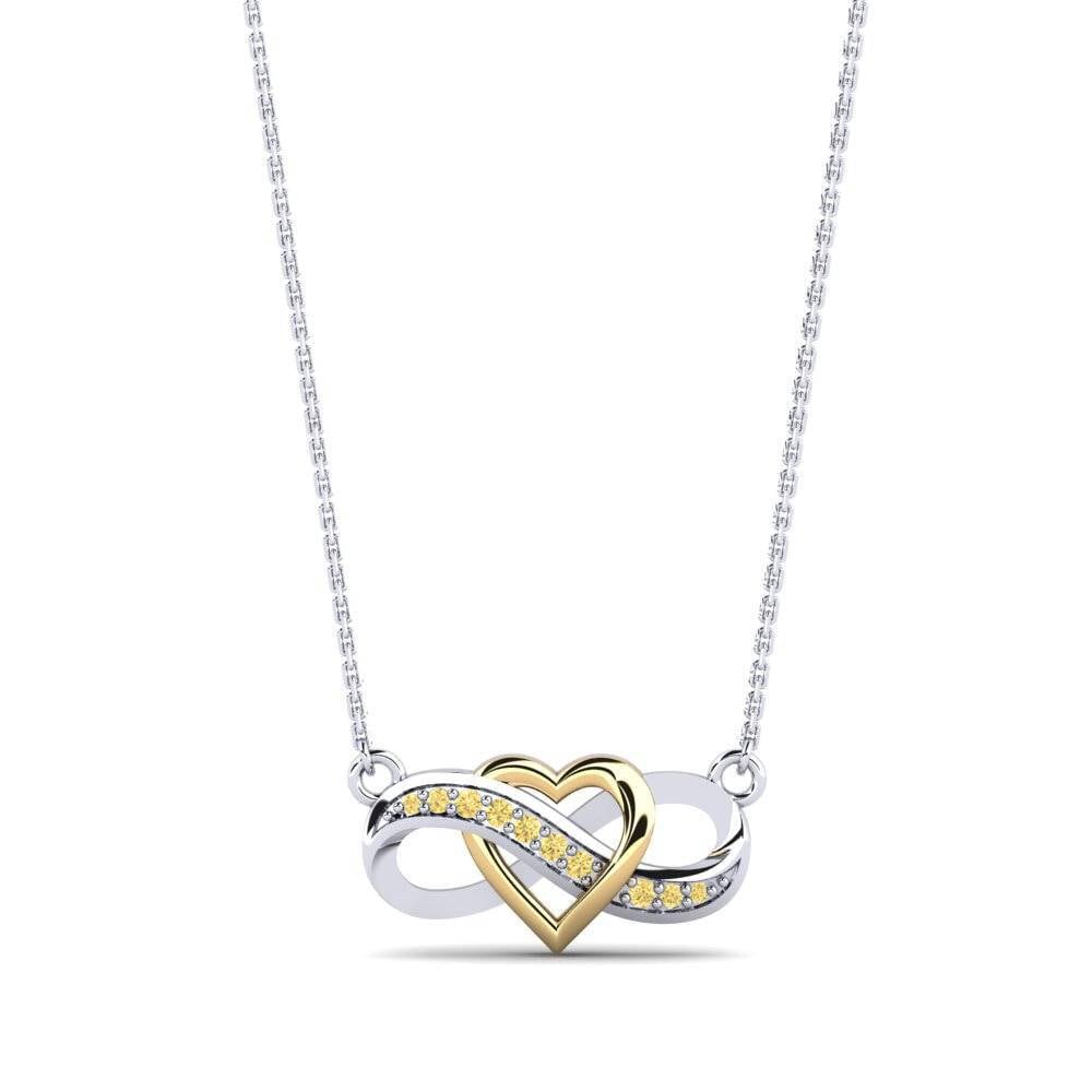 Vàng Trắng-Vàng 18K Kim Cương Vàng Mặt dây chuyền nữ Elsie